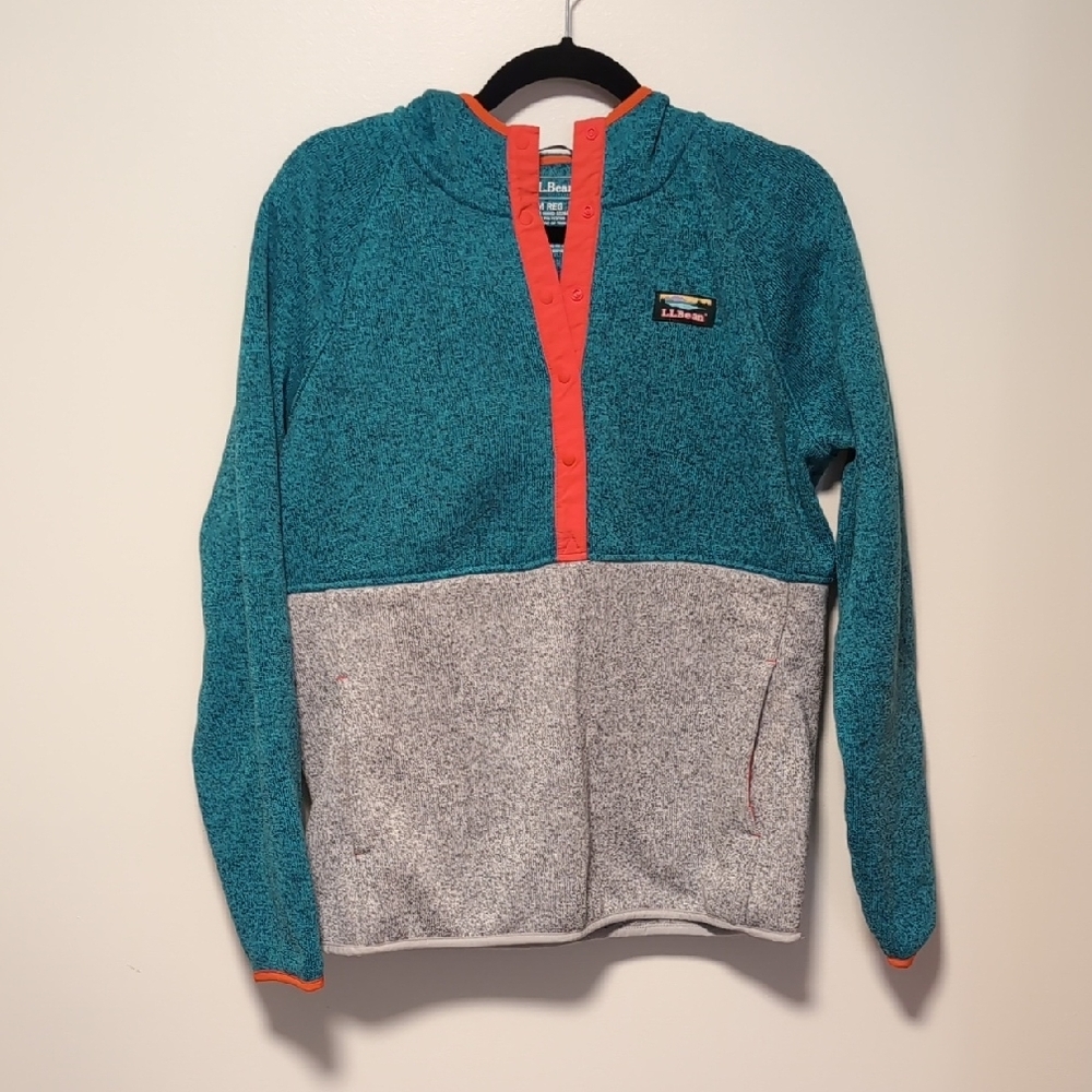 Teal and Gray Hooded Pullover